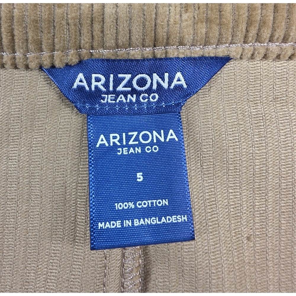 Arizona Jean Co Corduroy Skirt Size 5 NWT Tan Button Front A-Line Mini Y2K Retro - Picture 4 of 9